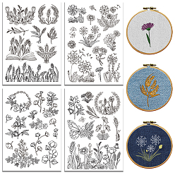 Other Plants 4 листы 11.6x8.2 рисунки для вышивания дюймовыми палочками и стежками, водорастворимые стабилизаторы для вышивания нетканых материалов, растения, 297x210 ттт
