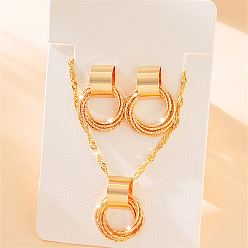 Золотой Комплекты из колье и серег-гвоздиков из сплава колец, золотые, 440 мм