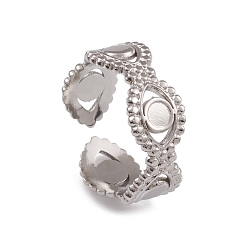 Нержавеющая Сталь Цвет Не тускнеет 304 манжетные кольца из нержавеющей стали, кольцо для глаз для женщин, цвет нержавеющей стали, 7 мм, внутренний диаметр: 17 мм