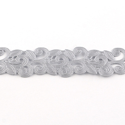 Gray Single Face Satin Ribbon, Polyester Ribbons, Leaf, Gray, 1 inch(25mm), about 20yards/roll(18.29m/roll)