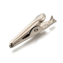 Платина Железные зажимы из крокодиловой кожи, платина, 35x7x10 мм, отверстие : 2 мм