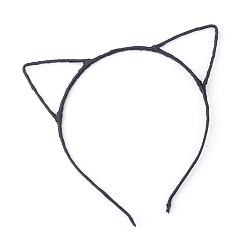 Schwarz Haarschmuck Eisen Kätzchen Haarband Befunde, mit Polyesterband, Katzenohren, Schwarz, 113~124 mm