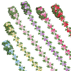 (52) Непрозрачная лаванда 6 ярдов 6 цветов полиэстеровая цветочная вышивка кружевная отделочная лента, Цветочная отделка для украшения свадебного платья, разноцветные, 3/4 дюйм (20 мм), 1 двор / цвет