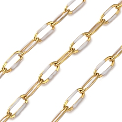 Гейнсборо 304 Эмалированные кабельные цепи из нержавеющей стали, пайки, с катушкой, ионное покрытие (ip), реальный 18 k позолоченный, светло-серые, 6.5x3x0.5 мм, около 32.81 футов (10 м) / рулон