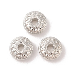 Платина CCB пластиковые шарики, Диск с сердцем, платина, 12x12x5 мм, отверстие : 3 мм