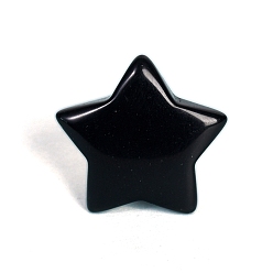 Obsidian Natural Obsidian with Brass Drawer Knobs, Star Drawer Pulls Handle, for Home, Cabinet, Cupboard and Dresser, 30mm, 25mm