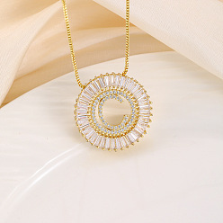 Letter C Кольцо из латуни с прозрачными кубическими цирконами и подвеской в виде буквы, цепочка-коробка, золотые, буква С, 17.72 дюйм (45 см)