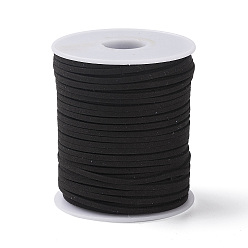 Black 45M Faux Suede Cord, Faux Suede Lace, Black, 2~2.5x1.5~2mm, about 50 Yards(45m)/Roll