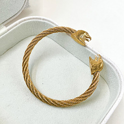 Eagle 304 браслеты-манжеты из нержавеющей стали для унисекс, золотые, орел, внутренний диаметр: 2-5/8 дюйм (6.6 см)