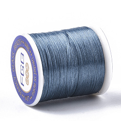 Steel Blue Nylon 66 Coated Beading Threads for Seed Beads, Steel Blue, 0.1mm, about 54.68 yards(50m)/roll