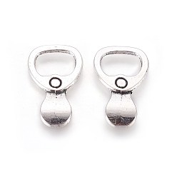 Antique Silver Tibetan Style Zinc Alloy Pendants, Pull-Tab, Antique Silver, 23x14.5x2mm, Hole: 7x10.5mm