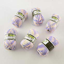 Разноцветный Мягкие детские нити, с бамбукового волокна и шелка, красочный, 1 мм, около 140 м / рулон, 50 г / рулон, 6 рулонов / коробке