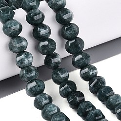 Кадет Синий Бусины из натурального белого нефрита, окрашенные, фонарь, кадетский синий, 11~12x8.5~10 мм, отверстие : 1~1.2 мм, около 39~40 шт / нитка, 14.37~14.76 дюйм (36.5~37.5 см)