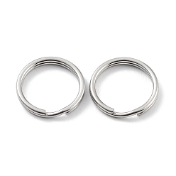 Нержавеющая Сталь Цвет Не тускнеет 304 разъемные брелоки из нержавеющей стали, брелок для ключей, 2-петля круглое кольцо, цвет нержавеющей стали, 20x2.5 мм, одиночный провод: 1.25 мм