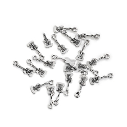 Античное Серебро Сплавочные подвески тибетского стиля, музыкальные инструменты подвески, античное серебро, 19x6 мм, 100 шт / комплект