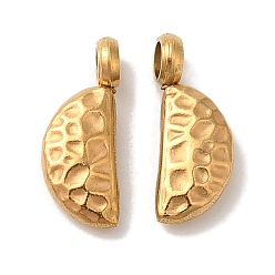 Золотой Ионное покрытие (ip) 304 брелоки из нержавеющей стали, , полукруглый шарм, золотые, 10.5x4x3 мм, отверстие : 1.6 мм