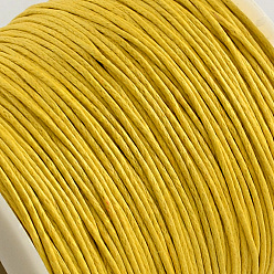 Yellow Waxed Cotton Thread Cords, Yellow, 1mm, about 100yards/roll