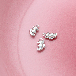 Sea Horse Латунные подвески, платина, морской конек, 10x6 мм