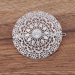 Платина Заколка для волос с железным цветком, заявление держателя конского хвоста, аксессуары для волос для женщин, платина, 50 мм