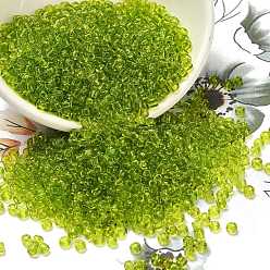 Зелено-Желтый Fgb 8/0 круглый стеклянный бисер класса А, прозрачные цвета, зеленый желтый, 8/0, 3x2 мм, отверстие : 1 мм, около 10000 шт / упаковка