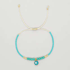Бирюза Стеклянный глаз браслет летний пляжный отдых бисерные украшения простой стильный аксессуар