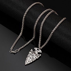 Нержавеющая Сталь Цвет Винтажные кулоны в виде наконечников стрел викингов из нержавеющей стали для мужчин., цвет нержавеющей стали, 304 дюйм (23.62 см)
