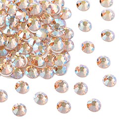 90300 200 Light Peach AB Preciosa® maxima crystal без горячей фиксации плоские камни, чешский хрусталь, срыв твердой мозговой оболочки, круглый(438 11 615 шатон-роза), 90300 200 светло-персиковый ab, ss 10 (2.7~2.9 мм)