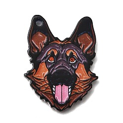 Сиена Печатные акриловые подвески, собака, цвет охры, 32.5x24.5x2 мм, отверстие : 1.8 мм