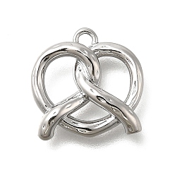 Платина Латунные подвески, крендельки-очарования, платина, 12x12.5x3 мм, отверстие : 1.2 мм