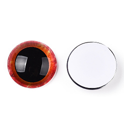 Tomate Glas cabochons, halbrund mit Auge, Tomate, 20x6.5 mm