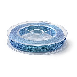 Васильковый Полиэфирный металлический шнур, с рыбьей нитью внутри, круглые, васильковый, 1 мм