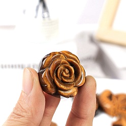 Цветок Натуральные украшения для выставки скульптур тигрового глаза, украшение домашнего офиса, роза, 30~80 мм
