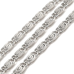 Нержавеющая Сталь Цвет 304 из нержавеющей стали lumachina цепи, несварные, с катушкой, цвет нержавеющей стали, 7x3x1 мм