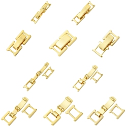 Real 24K Gold Plated 10Pcs 5 Styles Brass Watch Band Clasps, Real 24K Gold Plated, 15~17x3.5~8.5x4mm, 2pcs/style