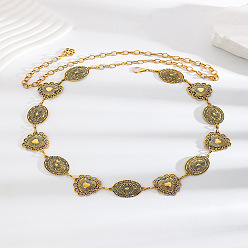 Сердце Богемный стиль сплав геометрические звенья цепи талия живот цепи, античное золото , сердце, 1160 мм