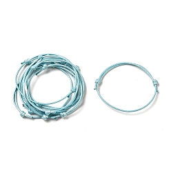 Sky Blue Korean Waxed Polyester Cord Bracelet Making, Sky Blue, Adjustable Diameter: 40~70mm