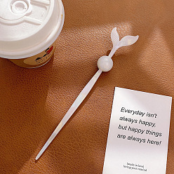 Морская Ракушка Палочки для волос в форме рыбьего хвоста из ацетата целлюлозы, винтажные аксессуары для волос для женщин и девочек, цвет морской раковины, 190x33x4 мм