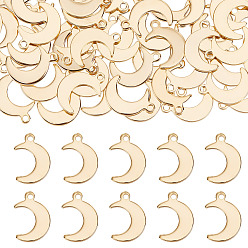 Золотой 100 шт. 304 подвески из нержавеющей стали, луна, золотые, 15.5x11x1 мм, отверстие : 1.4 мм