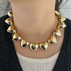Золотистый Женские ожерелья из пластиковых и смоляных бусин в форме сердца, золотые, золотые, 15.35 дюйм (39 см)