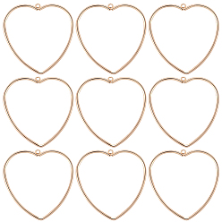 Настоящее золото 18K 12 латунные подвески шт., сердце, реальный 18 k позолоченный, 39x37x1.5 мм, отверстие : 2.5 мм