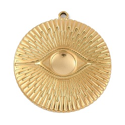 Золотой 304 подвески из нержавеющей стали, плоский круглый шарм, золотые, 26x24x2.5 мм, отверстие : 1.5 мм