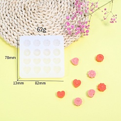 Mixed Shapes DIY Silicone Molds, Resin Casting Molds, For UV Resin, Epoxy Resin Jewelry Making, White, Mixed Shapes, 78x82x13mm
