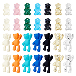 (52) Непрозрачная лаванда 28 шт 2 подвески из сплава, медведь, разноцветные, 14 шт / стиль