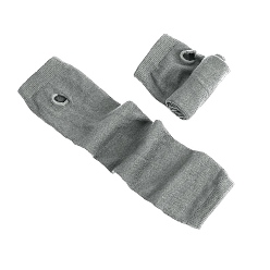 Gray Acrylic Fiber Yarn Knitting Fingerless Gloves, Winter Warm Gloves with Thumb Hole, Gray, 310x80mm