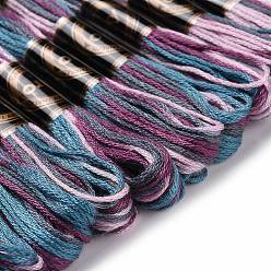 Dark Slate Gray 10 Skeins 6-Ply Polyester Embroidery Floss, Cross Stitch Threads, Segment Dyed, Dark Slate Gray, 0.5mm, about 8.75 Yards(8m)/skein