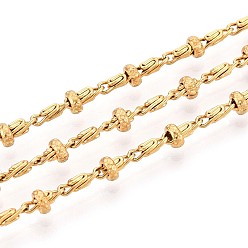 Настоящее золото 18K 304 из нержавеющей стали lumachina цепи, с диском, пайки, с катушкой, ионное покрытие (ip), реальный 18 k позолоченный, 12.5x4 мм, около 32.81 футов (10 м) / рулон
