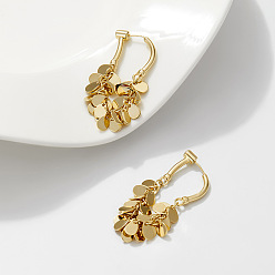 Золотой Серьги-кольца с кисточками в форме капли из сплава, золотые, 40 мм