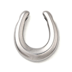 Нержавеющая Сталь Цвет 304 подвески из нержавеющей стали, подковы прелести, цвет нержавеющей стали, 16x14x3.5 мм, отверстие : 2x1.5 мм