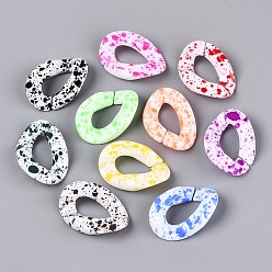 (52) Непрозрачная лаванда Соединительные кольца из непрозрачного акрила, окрашенные распылением, разъемы для быстрой связи, для изготовления бордюрных цепей, твист, разноцветные, 30x20.5x6 мм, внутренний диаметр: 16.5x8 мм