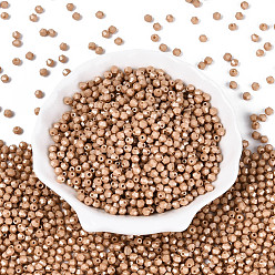 Цвет Древесины Стеклянные бусины с перламутровым эффектом для выпечки, круглое отверстие, двухконусные, деревесиные, 3.5~4x4~4.5 мм, отверстие : 1~1.2 мм, Около 5625 шт / 450 г